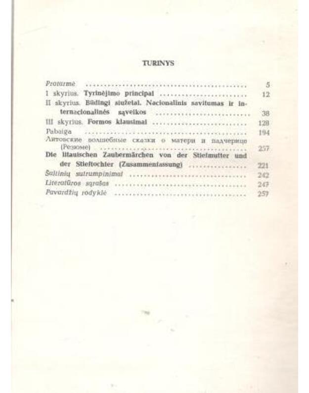 Lietuvių stebuklinės pasakos apie pamotę ir podukrą. Monografija - Seselskytė Adelė 1