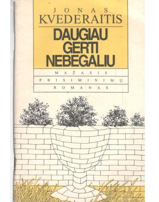 Daugiau gerti nebegaliu. Mažasis prisiminimų romanas - Kvederaitis Jonas