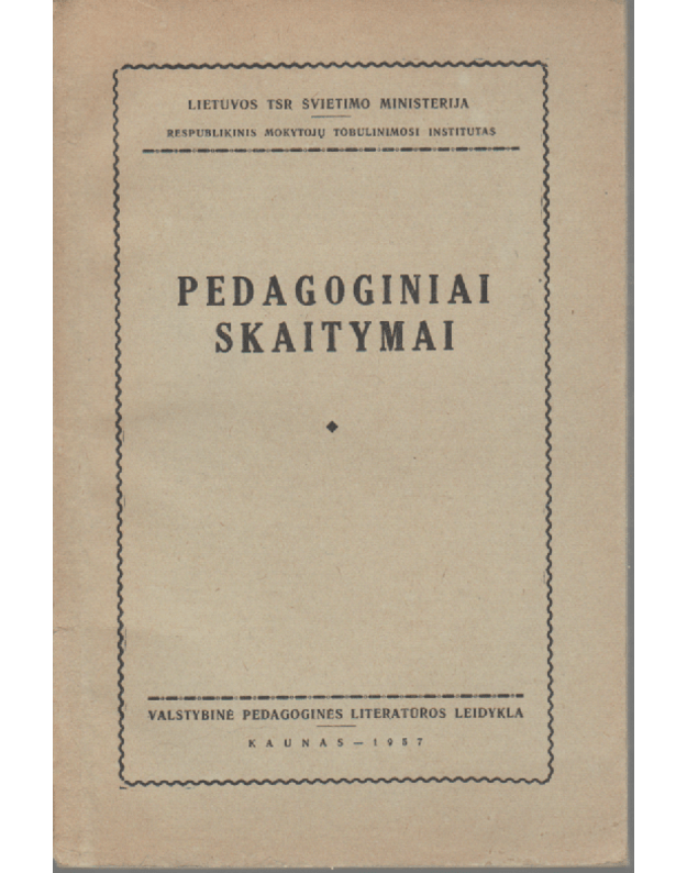 Pedagoginiai skaitymai - Šalčiūtė A.