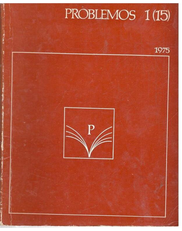 Problemos 1-1975. Mokslinis leidinys - Redakcinė kolegija