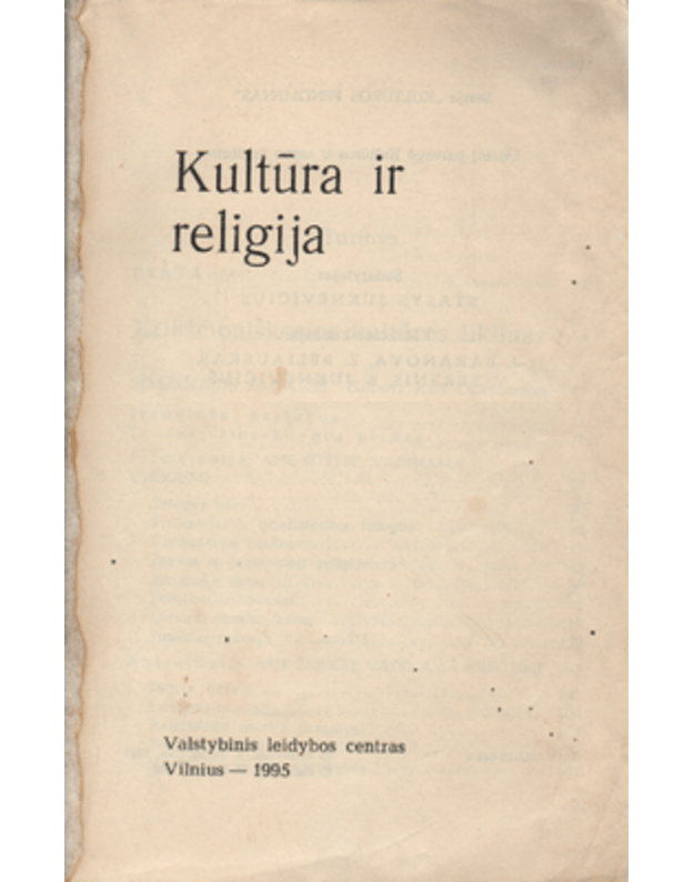 Kultūra ir religija - Sudarytojas Stasys Juknevičius 
