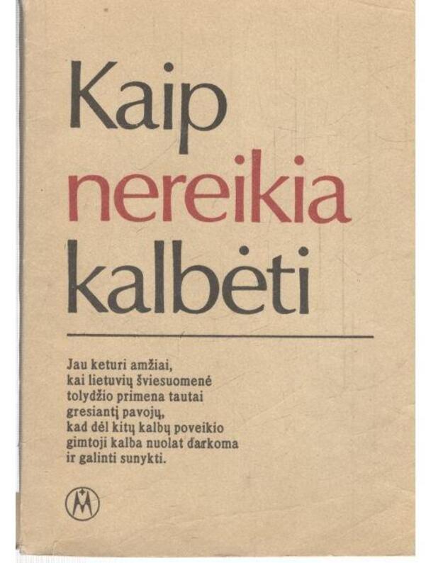 Kaip nereikia kalbėti - Klaidų žodynėlis